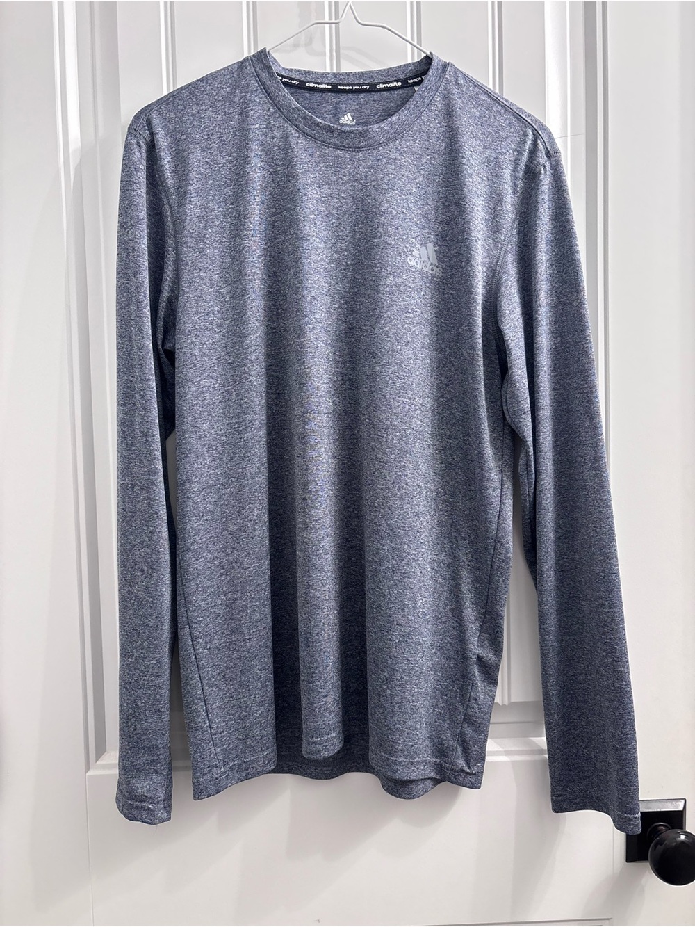 adidas Men’s Long-Sleeve Heather Navy Performance Tee